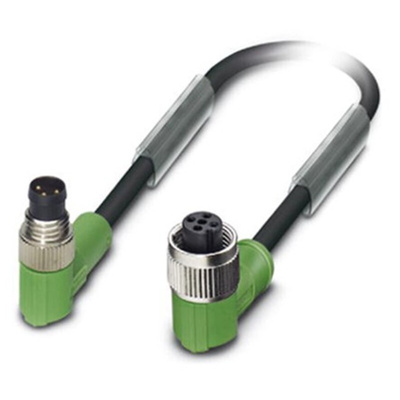 Phoenix Contact Male 3 way M8 to Female 3 way M12 Sensor Actuator Cable, 3m