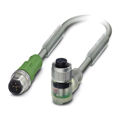 Phoenix Contact Male 5 way M12 to Female 5 way M12 Sensor Actuator Cable, 300mm