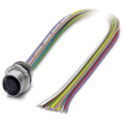 Phoenix Contact Female 17 way M12 to Sensor Actuator Cable, 500mm