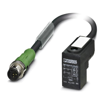 Phoenix Contact Male 3 way M12 to DIN 43650 Form C Sensor Actuator Cable, 600mm
