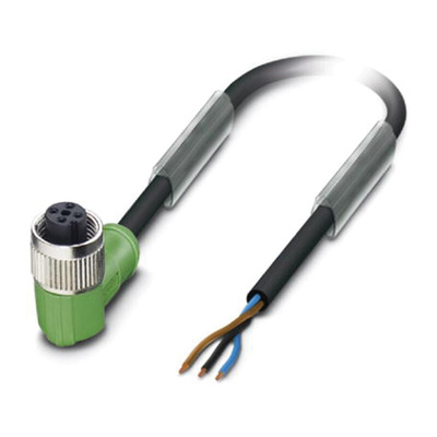 Phoenix Contact Female 3 way M12 to Sensor Actuator Cable, 10m