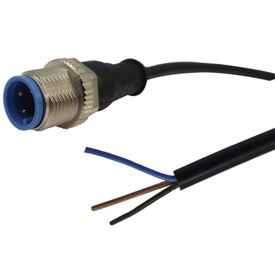 TE Connectivity Straight Male 3 way M12 to Unterminated Sensor Actuator Cable, 1.5m