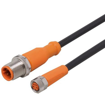 ifm electronic Male 4 way M12 to Female 4 way M8 Sensor Actuator Cable, 5m