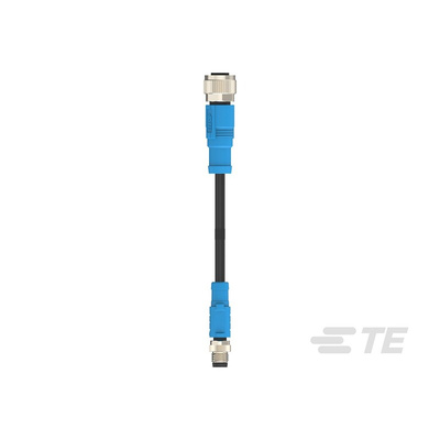 TE Connectivity Straight Male 4 way M8 to Straight Female 4 way M12 Sensor Actuator Cable, 500mm