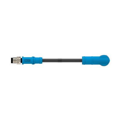 TE Connectivity Right Angle Male 3 way M8 to Straight Female 3 way M12 Sensor Actuator Cable, 500mm