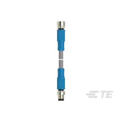 TE Connectivity Straight Female; Male 4 way M8 to Straight 4 way M8 Sensor Actuator Cable, 3m