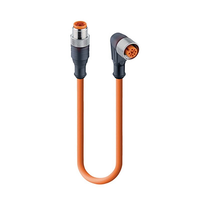 Lumberg Automation Straight Male 4 way M12 to Right Angle Female 4 way M12 Sensor Actuator Cable, 1.5m