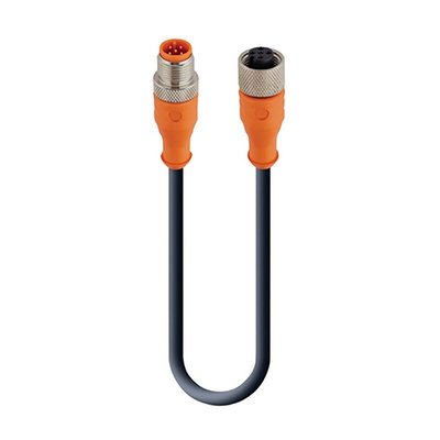 Lumberg Automation Straight Male 4 way M12 to Straight Female 5 way M12 Sensor Actuator Cable, 3m