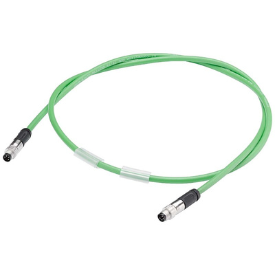 Siemens Male 4 way M8 to Male 4 way M8 Bus Cable, 300mm