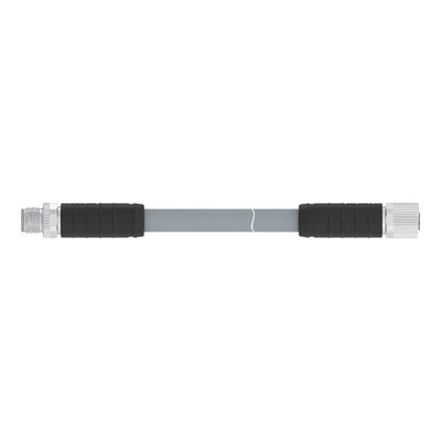 TE Connectivity Straight Male 5 way M12 to Straight Female 5 way M12 Sensor Actuator Cable, 5m
