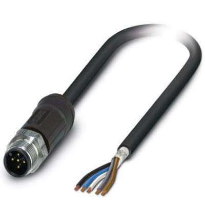 Phoenix Contact Straight Male M12 to Male M12 Actuator/Sensor Cable, 2m