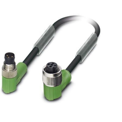 Phoenix Contact Male M8 to Right Angle Female M12 Sensor Actuator Cable, 600mm