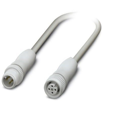 Phoenix Contact Straight Male M12 to Female M12 Sensor Actuator Cable, 300mm