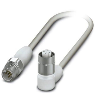 Phoenix Contact Straight Male M12 to Right Angle Female M12 Sensor Actuator Cable, 600mm