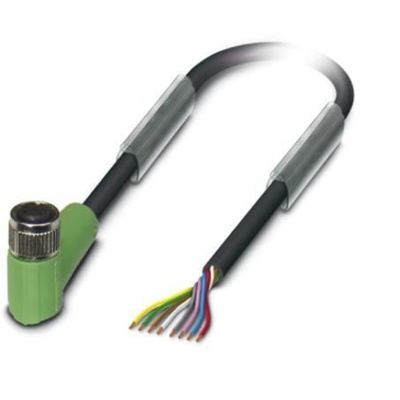 Phoenix Contact Right Angle Female M8 to Sensor Actuator Cable, 10m