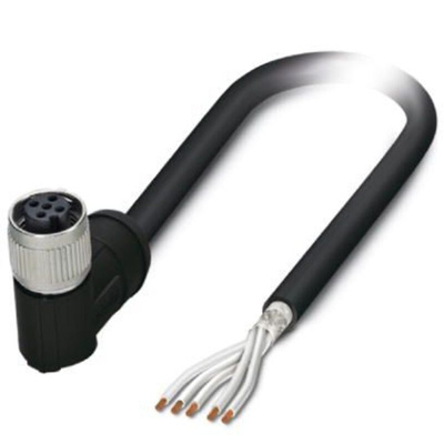 Phoenix Contact Right Angle Female M12 to Unterminated Sensor Actuator Cable, 5m