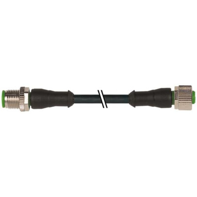 Murrelektronik Limited Straight Male 4 way M12 to Straight Female 4 way M12 Connector & Cable, 3m