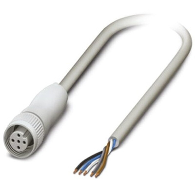 Phoenix Contact Straight Female 5 way M12 to Unterminated Sensor Actuator Cable, 5m
