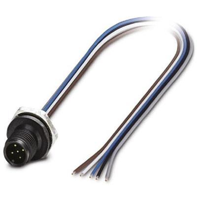 Phoenix Contact Male 5 way M12 to Sensor Actuator Cable, 500mm