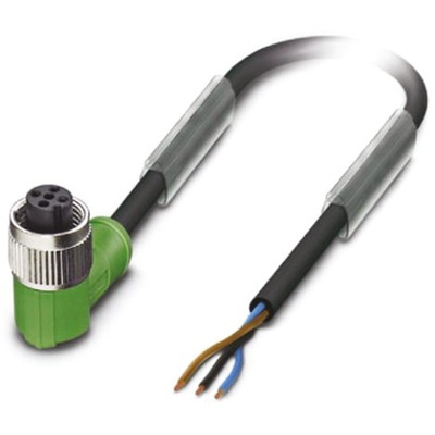 Phoenix Contact Right Angle Female 3 way M12 to Unterminated Sensor Actuator Cable, 10m