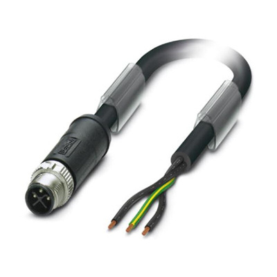 Phoenix Contact Straight Male 3 way M12 to Unterminated Sensor Actuator Cable, 1m