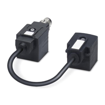 Phoenix Contact Straight Female 4 way DIN 43650 Form A x 2 to Right Angle Male M12 Sensor Actuator Cable, 200mm