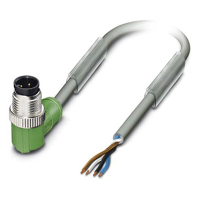 Phoenix Contact Male 4 way M12 to 4 way Unterminated Sensor Actuator Cable, 1.5m