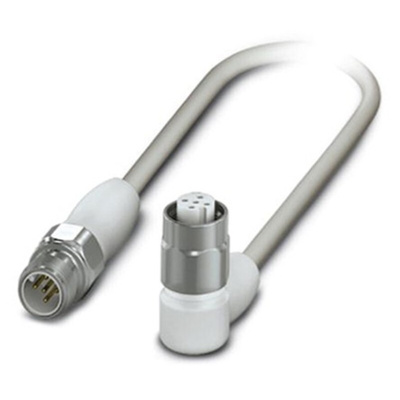 Phoenix Contact Male 4 way M12 to Female 4 way M12 Sensor Actuator Cable, 1.5m