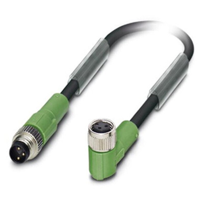 Phoenix Contact Male 3 way M8 to Female 3 way M8 Sensor Actuator Cable, 3m