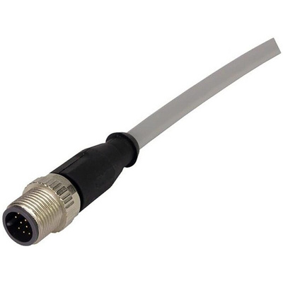 HARTING Straight Male 12 way M12 to Unterminated Sensor Actuator Cable, 10m