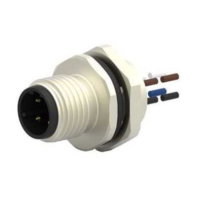 TE Connectivity Straight Male 4 way M12 to Unterminated Sensor Actuator Cable, 200mm