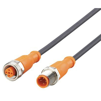 ifm electronic Female 4 way M12 to Male 4 way M12 Sensor Actuator Cable, 1m