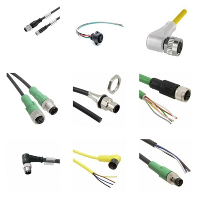 Amphenol Industrial Straight Female 12 way X-Lok D Size to Unterminated Sensor Actuator Cable, 1m
