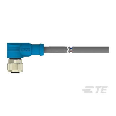 TE Connectivity Right Angle Female 5 way M12 to Unterminated Sensor Actuator Cable, 3m