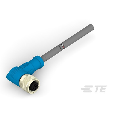 TE Connectivity Right Angle Female 5 way M12 to Unterminated Sensor Actuator Cable, 3m