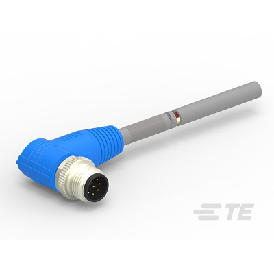 TE Connectivity Right Angle Male 8 way M12 to Unterminated Sensor Actuator Cable, 3m