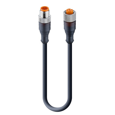 Lumberg Automation Straight Male 5 way M12 to Straight Female 5 way M12 Actuator/Sensor Cable, 2m
