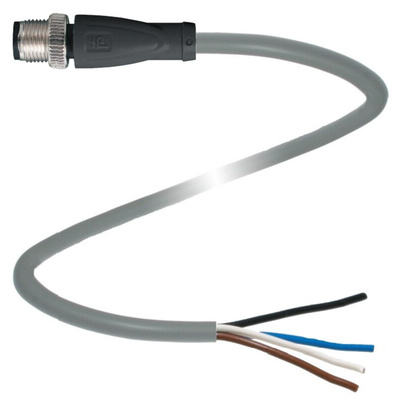 Pepperl + Fuchs Straight Male 4 way M12 to Unterminated Sensor Actuator Cable, 5m