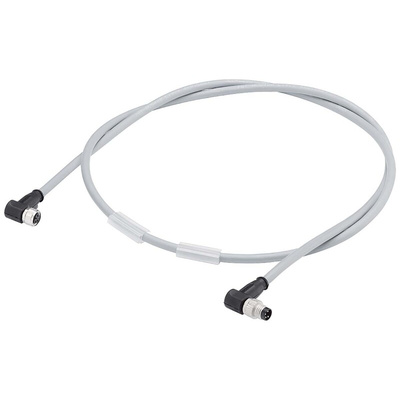 Siemens Male 4 way M8 to Female 4 way M8 Sensor Actuator Cable, 5m