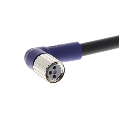 Omron Right Angle Female 3 way M8 to Unterminated Sensor Actuator Cable, 2m