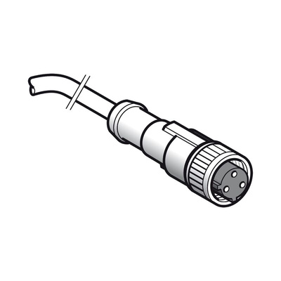 Telemecanique Sensors Straight Female 3 way 1/2 in Circular to Unterminated Sensor Actuator Cable, 10m