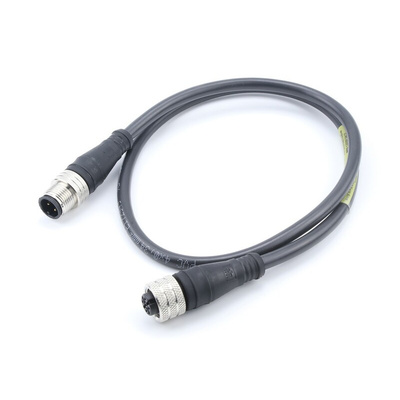 Brad from Molex Straight Male 4 way M12 to Straight Female 4 way M12 Sensor Actuator Cable, 3m