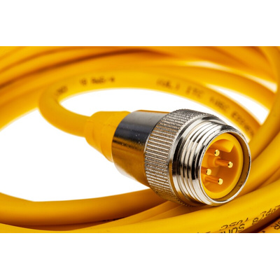 Turck Straight Male 4 way 7/8 in Circular to Straight Female 4 way 7/8 in Circular Sensor Actuator Cable, 20m