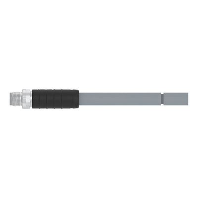 TE Connectivity Straight Male 4 way M12 to Unterminated Sensor Actuator Cable, 5m