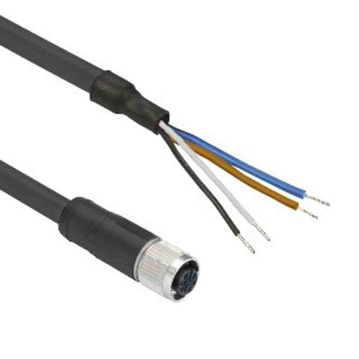 Telemecanique Sensors Straight Female 4 way M12 to Unterminated Sensor Actuator Cable, 5m