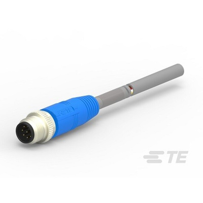 TE Connectivity Straight Female M12 to Male M12 Sensor Actuator Cable, 500mm