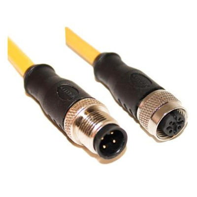 Mueller Electric Straight Male M12 to Straight Female M12 Sensor Actuator Cable, 10m
