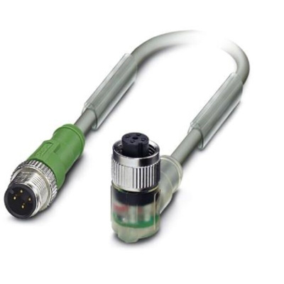 Phoenix Contact Straight Male M12 to Female M12 Sensor Actuator Cable, 300mm