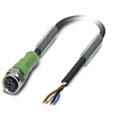 Phoenix Contact Straight Female M12 to Sensor Actuator Cable, 10m