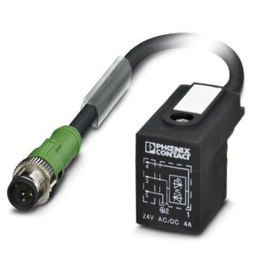 Phoenix Contact Straight Male M12 to DIN 43650 Form BI Sensor Actuator Cable, 1.5m